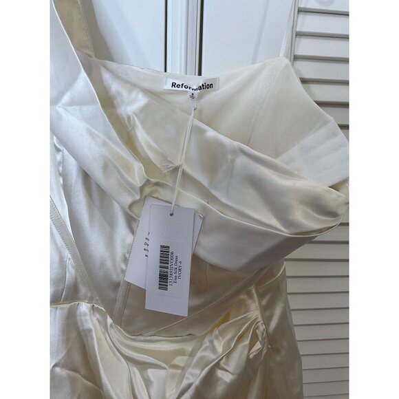 Reformation Else Ivory Silk Wedding Dress Size 6 - Picture 5 of 9